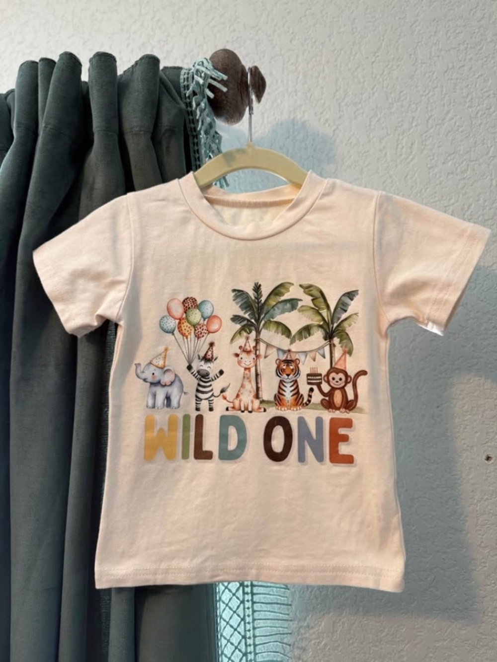 Toddler Wild One T-Shirt with Party Animals - Size: 12 Months